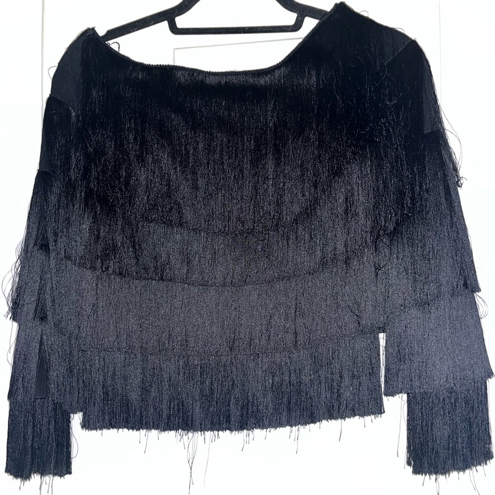 Off the should fringe blouse
